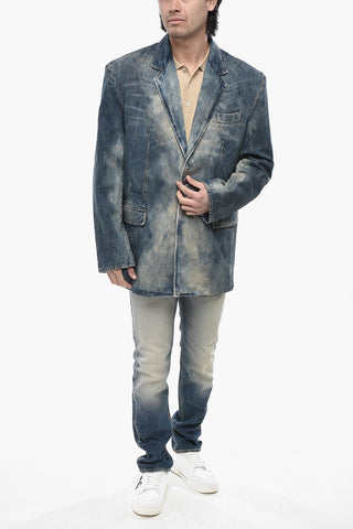 Oversized Denim Jacket With Logo Buttons