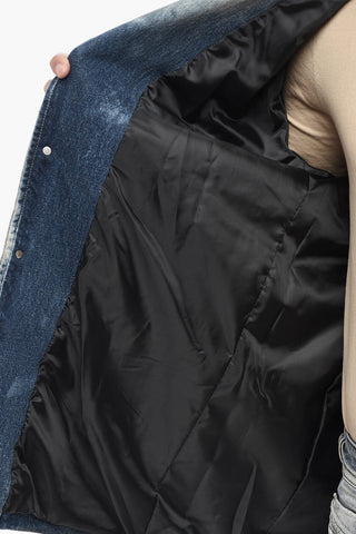 Oversized Denim Jacket With Logo Buttons