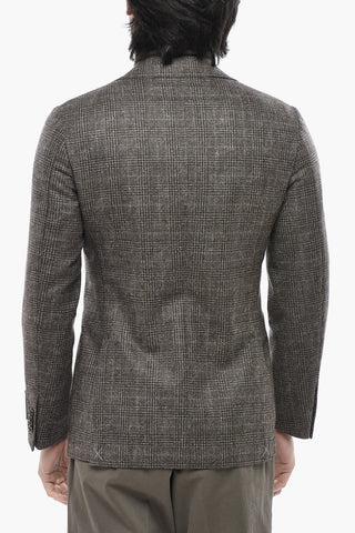 CC COLLECTION Blazer a due Bottoni Districk Check in Lana Vergine