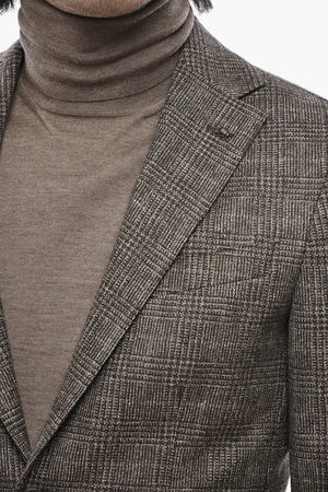 CC COLLECTION Virgin Wool Two-Button Districk Check Blazer