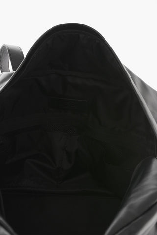 Vegan Leather Travel Duffel Bag With Embossed Logo