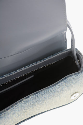 Schultertasche aus Denim mit Strass