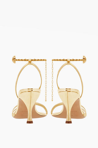 Slingback-Sandalen DENISE aus Lamé-Leder, 7 cm Absatz