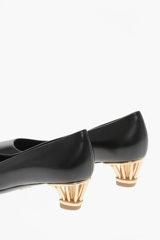 Pumps ALESSYA aus Leder mit 4 cm Cage-Absatz