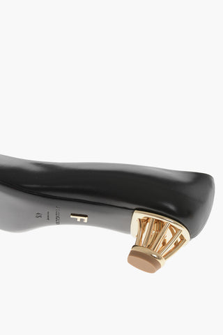 Pumps ALESSYA aus Leder mit 4 cm Cage-Absatz