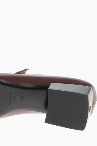 Leather Loafers CARMELITA with Square Toe 4 cm Heel