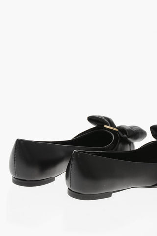 Leather Ballet Flats VARINA with Front Bow