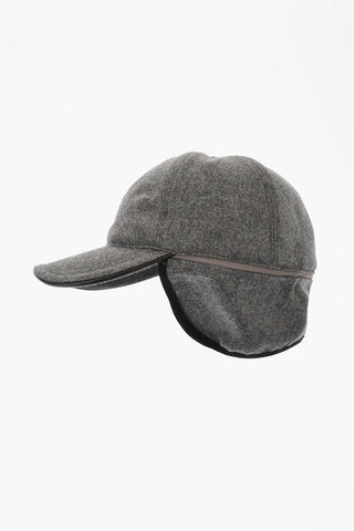 Cappello da Baseball in Lana Vergine con Paracollo Integrato