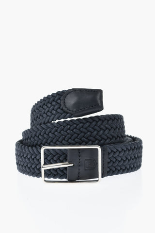 Braided Fabric Belt With 30mm Metal Buckle