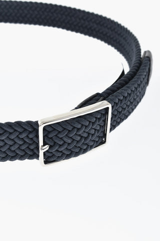 Braided Fabric Belt With 30mm Metal Buckle