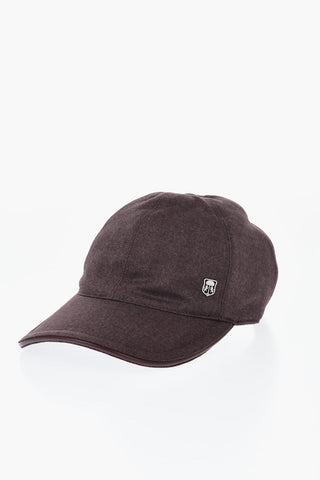 Baseballcap aus Wollmischung im Fischgrätmuster