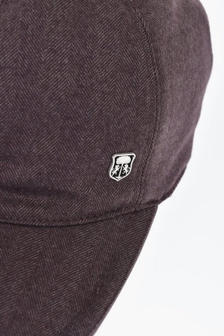 Baseballcap aus Wollmischung im Fischgrätmuster