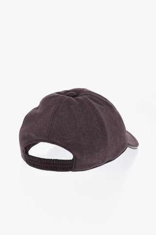 Baseballcap aus Wollmischung im Fischgrätmuster