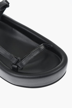 MM6 Ledersandalen Mit Klobiger Sohle Und Klettverschlüssen