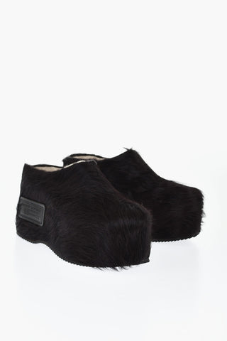 Clogs aus Ponyfell ROCK YOUR ROAD mit 9 cm Plateau-Sohle