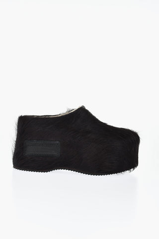 Clogs aus Ponyfell ROCK YOUR ROAD mit 9 cm Plateau-Sohle
