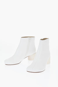 MM6 Leather Ankle Boots With 5cm Internal Zip