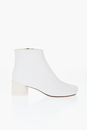 MM6 Leather Ankle Boots With 5cm Internal Zip
