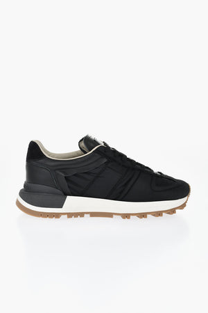 M22 Lace-Up Nylon Sneakers With Raw-Edge Details