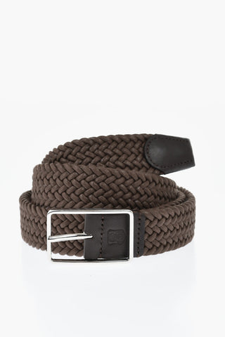 Braided Fabric Belt With 30mm Metal Buckle