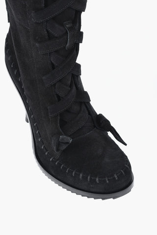 Stivali Lace-up in Camoscio Tacco 10cm