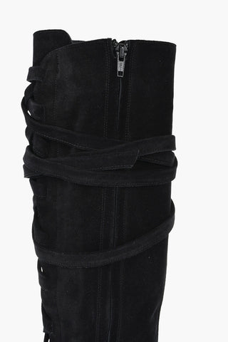 Stivali Lace-up in Camoscio Tacco 10cm