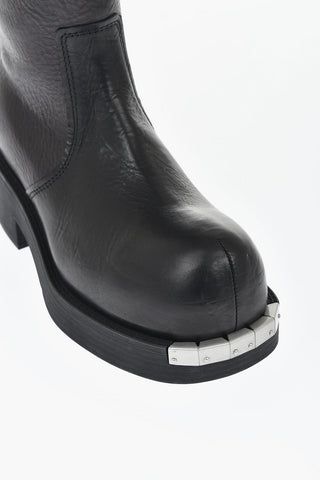 MM6 Overknee-Stiefel Aus Leder Mit 5 cm Wildledereinsatz