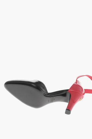 Schnür-Pumps aus Lackleder, zweifarbig, 8,5 cm Absatz