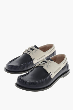 Scarpe Stringate in Pelle Bicolore