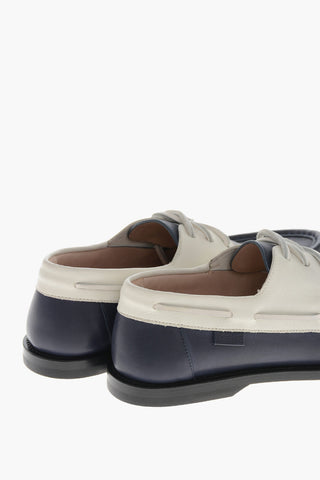 투톤 가죽 레이스업 슈즈