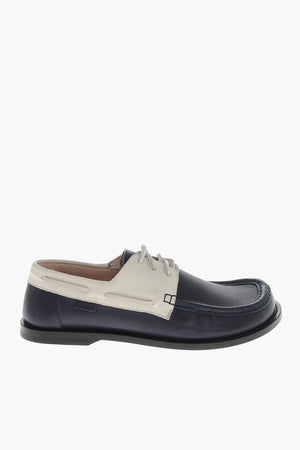 Scarpe Stringate in Pelle Bicolore