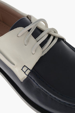 투톤 가죽 레이스업 슈즈