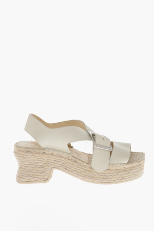 PAULA'S 가죽 플랫폼 샌들 로프 솔 7cm 굽