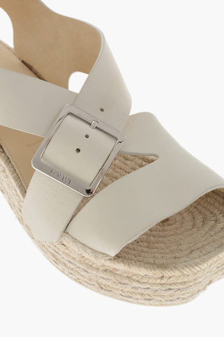 PAULA'S Platform Leather Sandals with 7cm Rope Sole