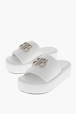 Sandali Platform RISE in Pelle con Logo Metallico 5cm