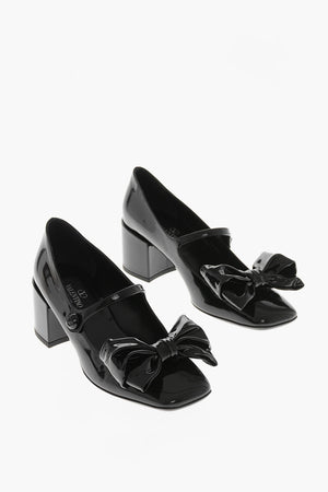Mary-Jane-Pumps aus Lackleder mit vorderer Schleife 5,5 cm Absatz