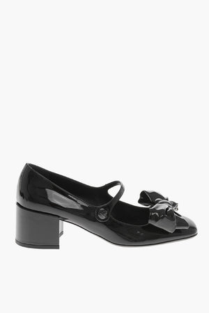 Mary-Jane-Pumps aus Lackleder mit vorderer Schleife 5,5 cm Absatz
