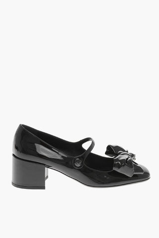 Mary Jane Patent Pumps with Front Bow 5.5cm Heel