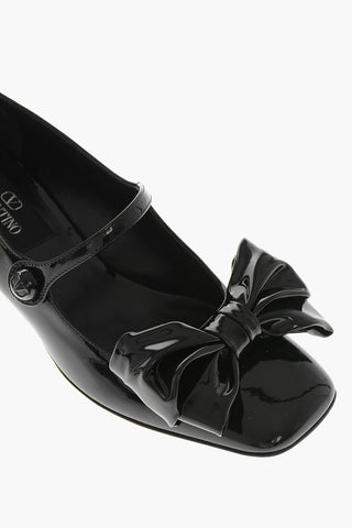 Mary Jane Patent Pumps with Front Bow 5.5cm Heel