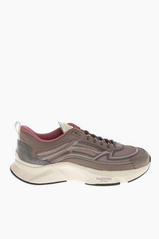 Schnür-Sneaker aus Leder mit Gummisohle