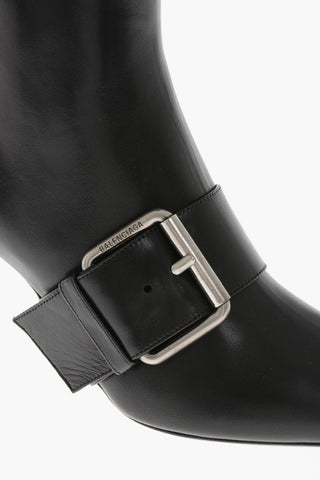 가죽 앵클부츠 BELT 버클 8cm