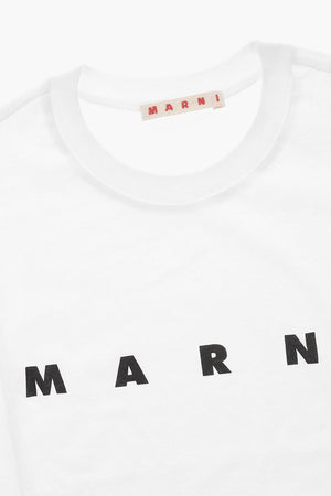 T-Shirt Girocollo in Tinta Unita con Logo Stampato