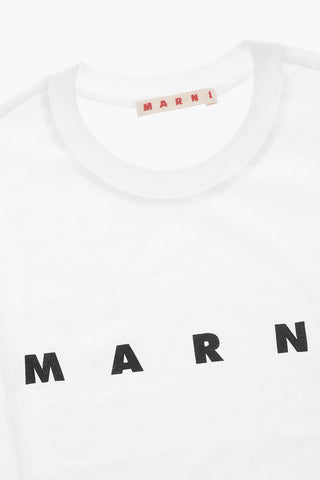 T-Shirt Girocollo in Tinta Unita con Logo Stampato