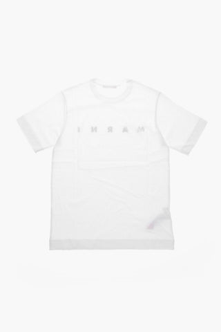 T-Shirt Girocollo in Tinta Unita con Logo Stampato