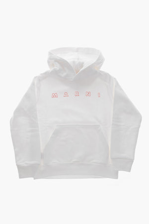 Brushed Cotton Hoodie With Printed Logo