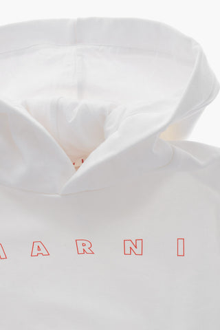 Brushed Cotton Hoodie With Printed Logo