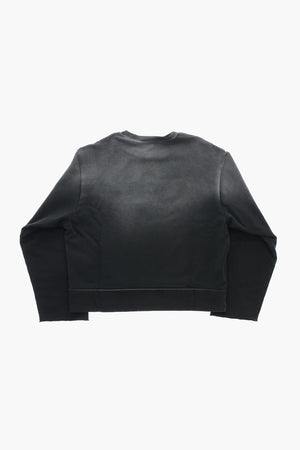 Washed-Effect Crew Neck Sweatshirt with Front Print