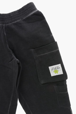 MM6 Pantaloni Cargo in Cotone Effetto Delavè