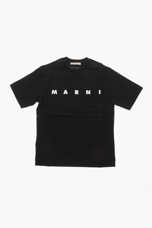 Einfarbiges Rundhals-T-Shirt Mit Kontrastlogo