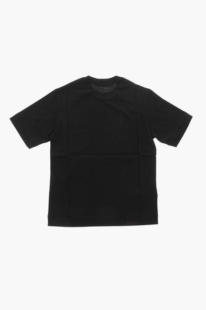 Einfarbiges Rundhals-T-Shirt Mit Kontrastlogo